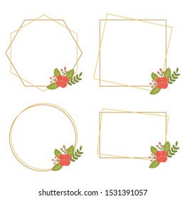 Vintage Wedding Geometric floral frames Collections.
flowers isolated on white background for Wedding, anniversary, birthday and party.
Design for banner, poster, card, invitation and scrapbook.