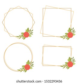 Vintage Wedding Geometric floral frames Collections.
flowers isolated on white background for Wedding, anniversary, birthday and party.
Design for banner, poster, card, invitation and scrapbook.