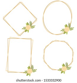 Vintage Wedding Geometric floral frames Collections.
flowers isolated on white background for Wedding, anniversary, birthday and party.
Design for banner, poster, card, invitation and scrapbook.