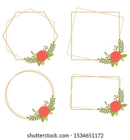 Vintage Wedding Geometric floral frames Collections.
flowers isolated on white background for Wedding, anniversary, birthday and party.
Design for banner, poster, card, invitation and scrapbook.
