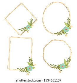 Vintage Wedding Geometric floral frames Collections.
flowers isolated on white background for Wedding, anniversary, birthday and party.
Design for banner, poster, card, invitation and scrapbook.