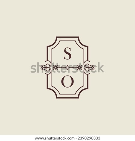 SO vintage wedding initial logo in high quality professional design that will print well across any print media