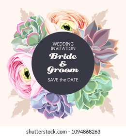 Vintage wedding invitation