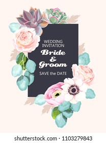 Vintage wedding invitation