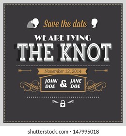 Vintage wedding invitation