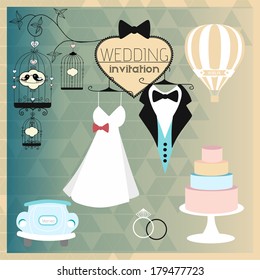 Vintage Wedding Invitation  