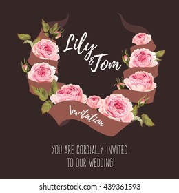 Vintage wedding invitation