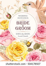 Vintage wedding invitation