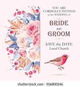Invitación nupcial vintage