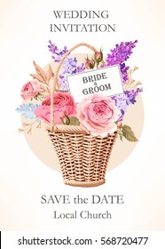 Vintage wedding invitation