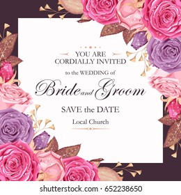 Vintage wedding invitation