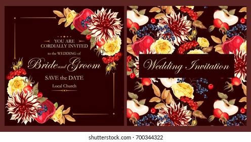 Vintage wedding invitation