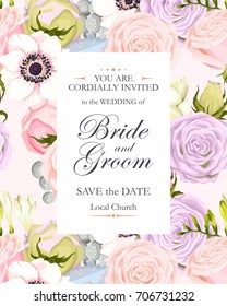 Vintage wedding invitation