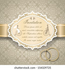 Vintage wedding invitation 6