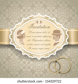 Vintage wedding invitation 8