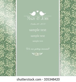 Vintage wedding invitation card