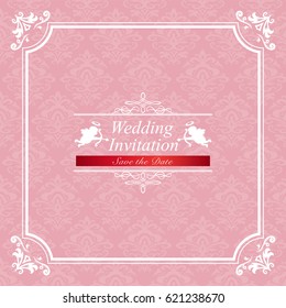 Vintage wedding invitation card