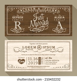 Vintage Wedding invitation card border and frame