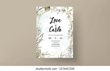 vintage wedding invitation card with elegant hand drawing floral