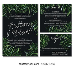 Vintage wedding invitation card with  flourish background