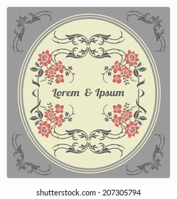 Vintage wedding invitation card template vector