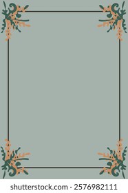 vintage wedding invitation card template design with flower vase decoration