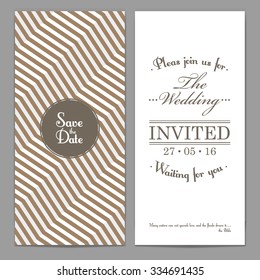 Vintage wedding invitation card.  Vector illustration