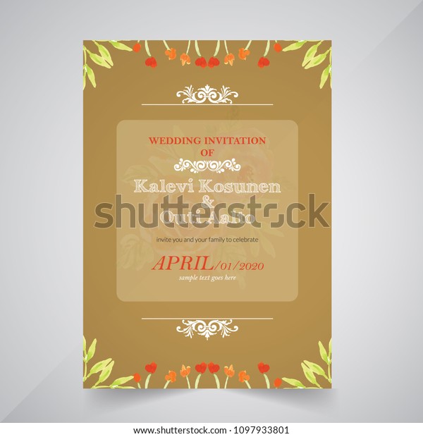 Vintage wedding invitation card vector background\
with paper border decoration, divider, header, ornamental frame\
template, eps10