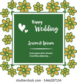 Vintage wedding invitation cards, various blossom flowers frames. Vector