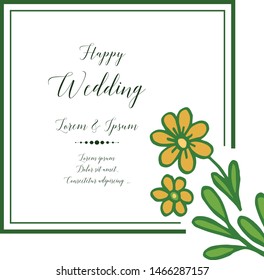 Vintage wedding invitation cards, various blossom flowers frames. Vector