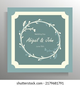 Diseño de invitación de boda vintage. Plantilla vectorial para tarjeta, afiche.