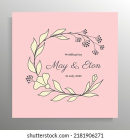 Vintage wedding invitation design. Vector template for card, poster.