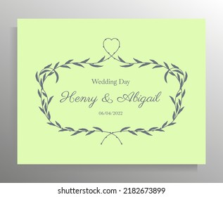 Vintage wedding invitation design. Vector template for card, poster.