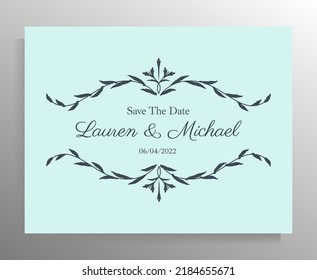 Diseño de invitación de boda vintage. Plantilla vectorial para tarjeta, afiche.