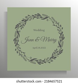 Vintage wedding invitation design. Vector template for card, poster.