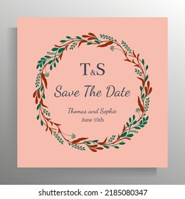 Vintage wedding invitation design. Vector template for card, poster.