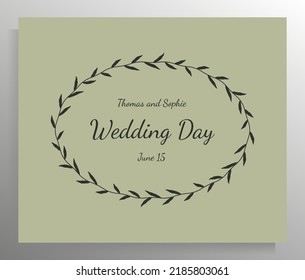 Vintage wedding invitation design. Vector template for card, poster.