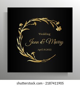 Vintage wedding invitation design. Vector template for card, poster.