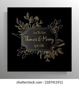 Vintage Hochzeit Einladung Design. Vektorvorlage für Karte, Poster.