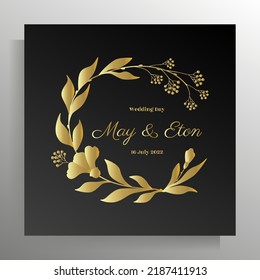 Vintage wedding invitation design. Vector template for card, poster.