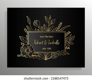 Vintage wedding invitation design. Vector template for card, poster.