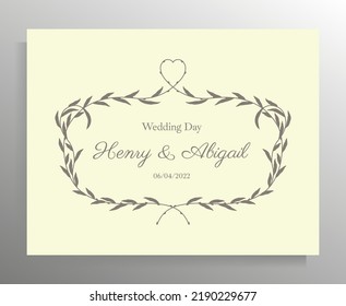 Diseño de invitación de boda vintage. Plantilla vectorial para tarjeta, afiche.