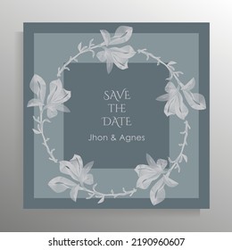 Vintage wedding invitation design. Vector template for card, poster.