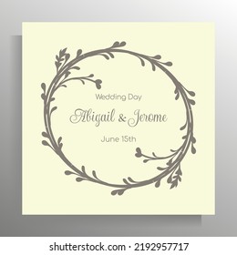 Diseño de invitación de boda vintage. Plantilla vectorial para tarjeta, afiche.