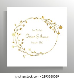 Vintage wedding invitation design. Vector template for card, poster.