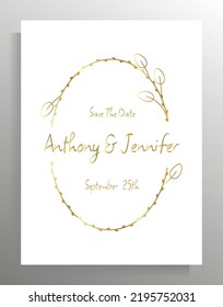 Vintage Hochzeit Einladung Design. Vektorvorlage für Karte, Poster.