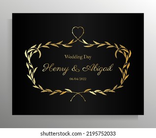 Vintage wedding invitation design. Vector template for card, poster.