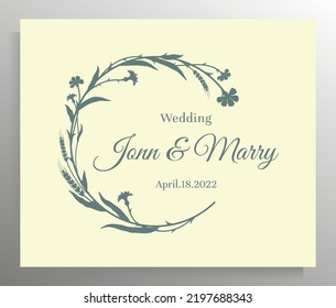 Vintage Hochzeit Einladung Design. Vektorvorlage für Karte, Poster.