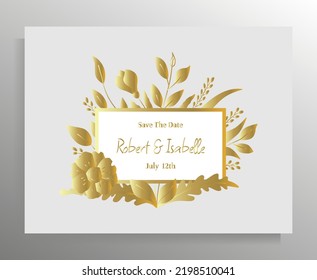 Vintage wedding invitation design. Vector template for card, poster.