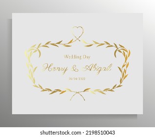 Vintage wedding invitation design. Vector template for card, poster.
